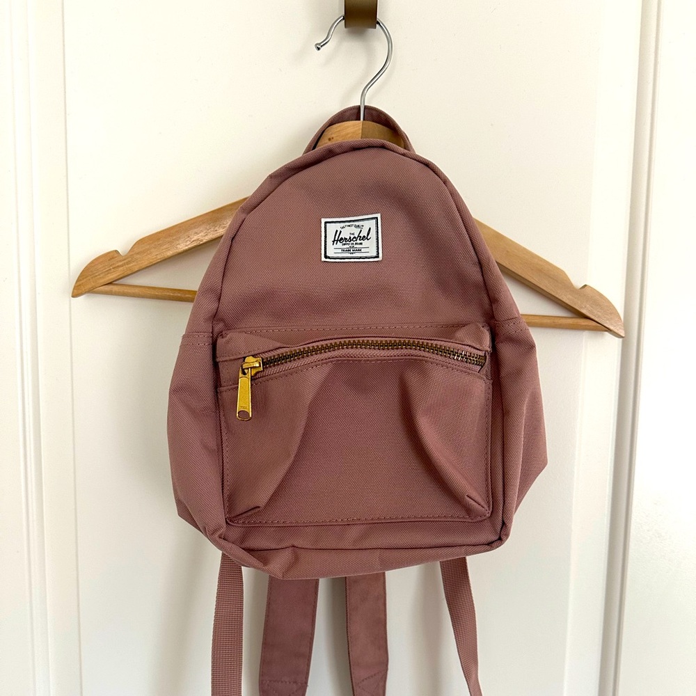 HERSCHEL SUPPLY - Mini Backpack Ash Rose w/ Red & White Striped Liner